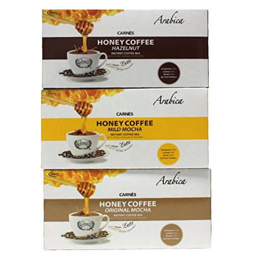 Carnes Premium Instant Coffee Mix with Honey Powder (Variety, 20 Count_3 Boxes)