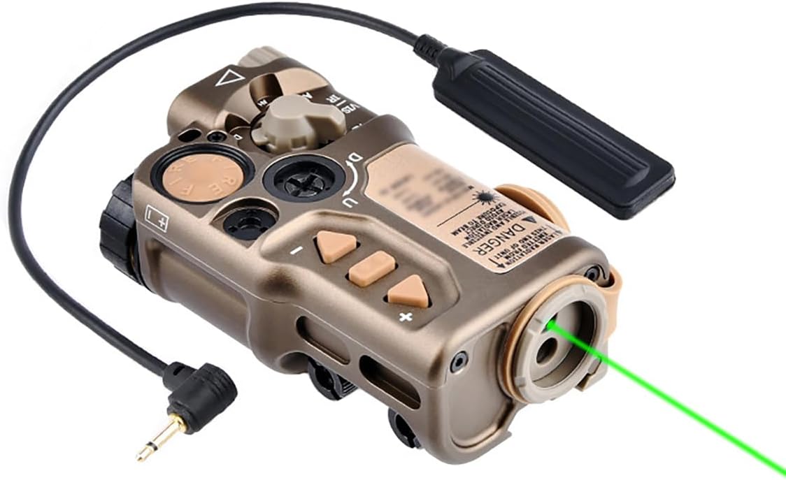 Metal Riad X Box Laser Sights，with IR Laser + Red/Green/Blue Laser Dot Sight，3-Level Brightness Adjustable，with Remote Pressure Button Switch Combo，Fits for Standard 20mm Picatinny Rail Mounting