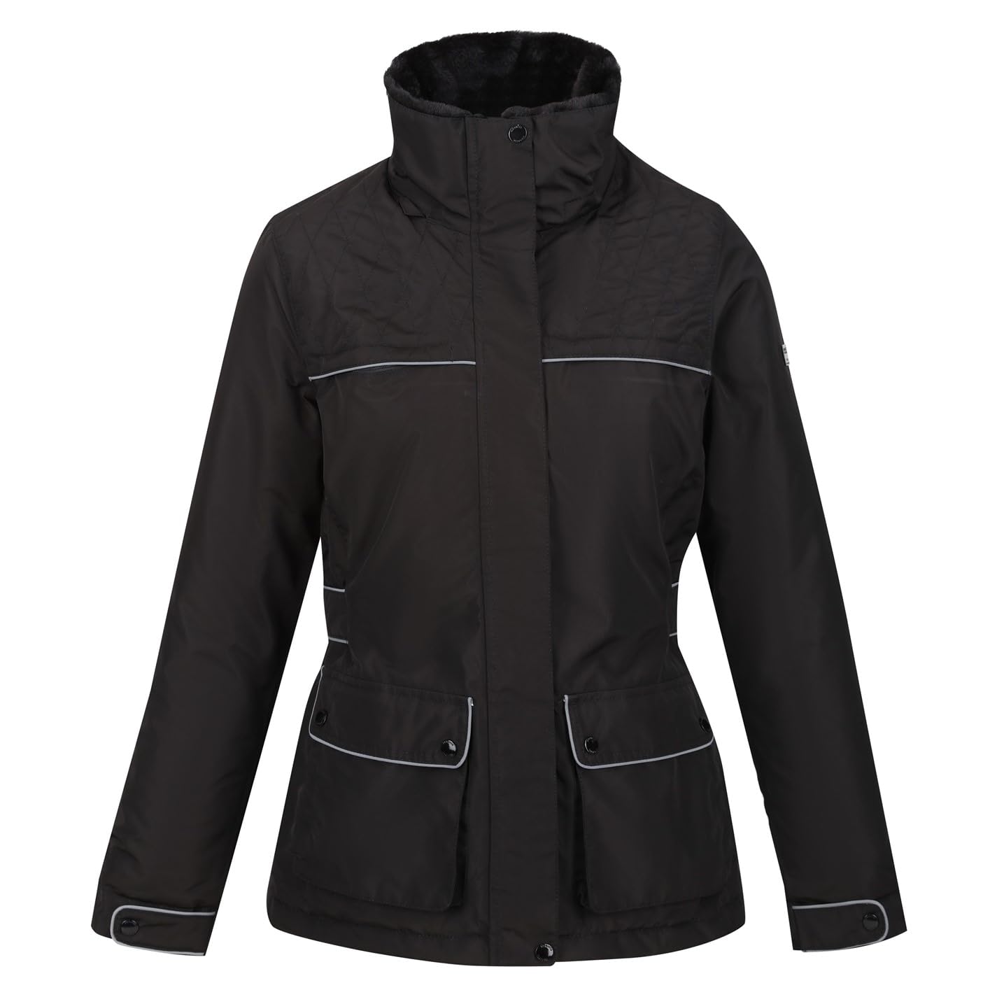 Regatta Linnette Women's Thermoguard Waterproof Jacket, Blackhighshine, 18