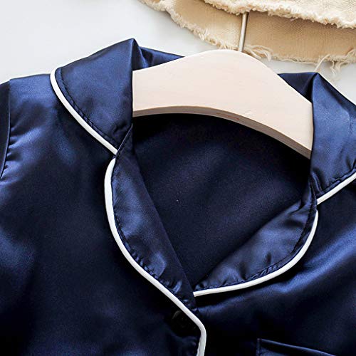 Baby Satin 𝐏ajamas 2 Piece 𝗦ilk 𝐏a𝐣ama Set Long Sleeve Button Down Sl𝐞epwear and Pants for Boys Girls Cute 𝐏𝗝s3