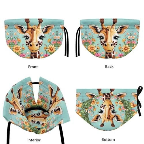 Image of Insulated Tea Cosy for Small Teapot Cartoon Giraffe Tea Pot Dust Cover Keep Warm Tea Cozy Knitted Kitchen Kettle Cloth Cover with Adjustable Drawstring