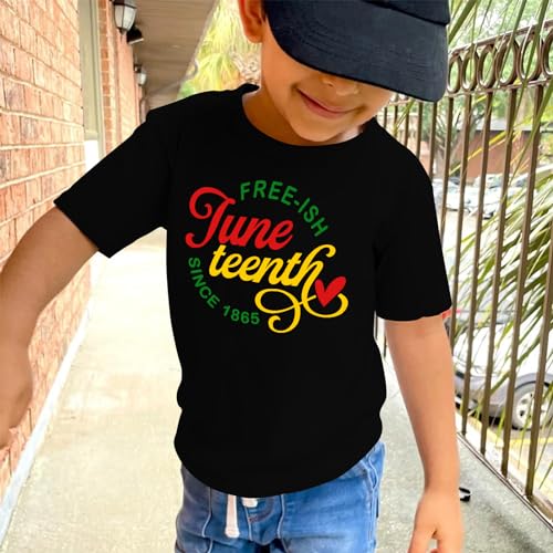 Juneteenth Shirts for Kids: 1865 Graphic Tshirt Toddler Boy Girl Equality Freedom Blouse Tops 2-6Y3