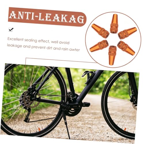 6 piezas de tapas de válvula de aleación para bicicleta, tapas de aire para neumáticos de bicicleta de carretera, excelente sellado para prevención de fugas, duraderas, compatibles con bicicletas miniatura 7