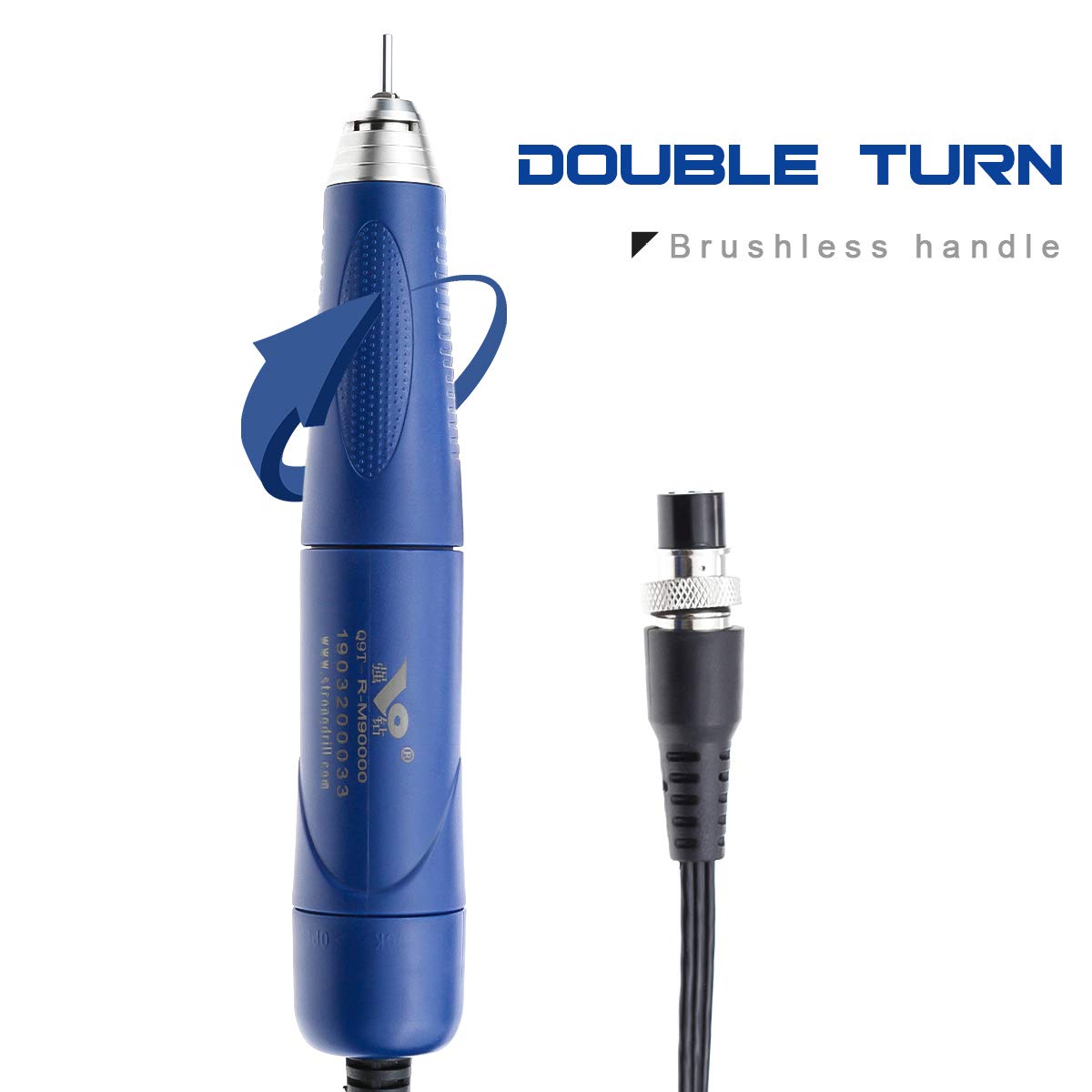 EustomA Brushless Grinder Handle 50000RPM Double Lock For Lab Machine Q9 Blue (2.35mm)