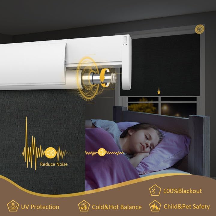 Miniatura 6 de Persianas motorizadas con control remoto, persianas inteligentes opacas para ventana, persianas automáticas inalámbricas, persianas eléctricas