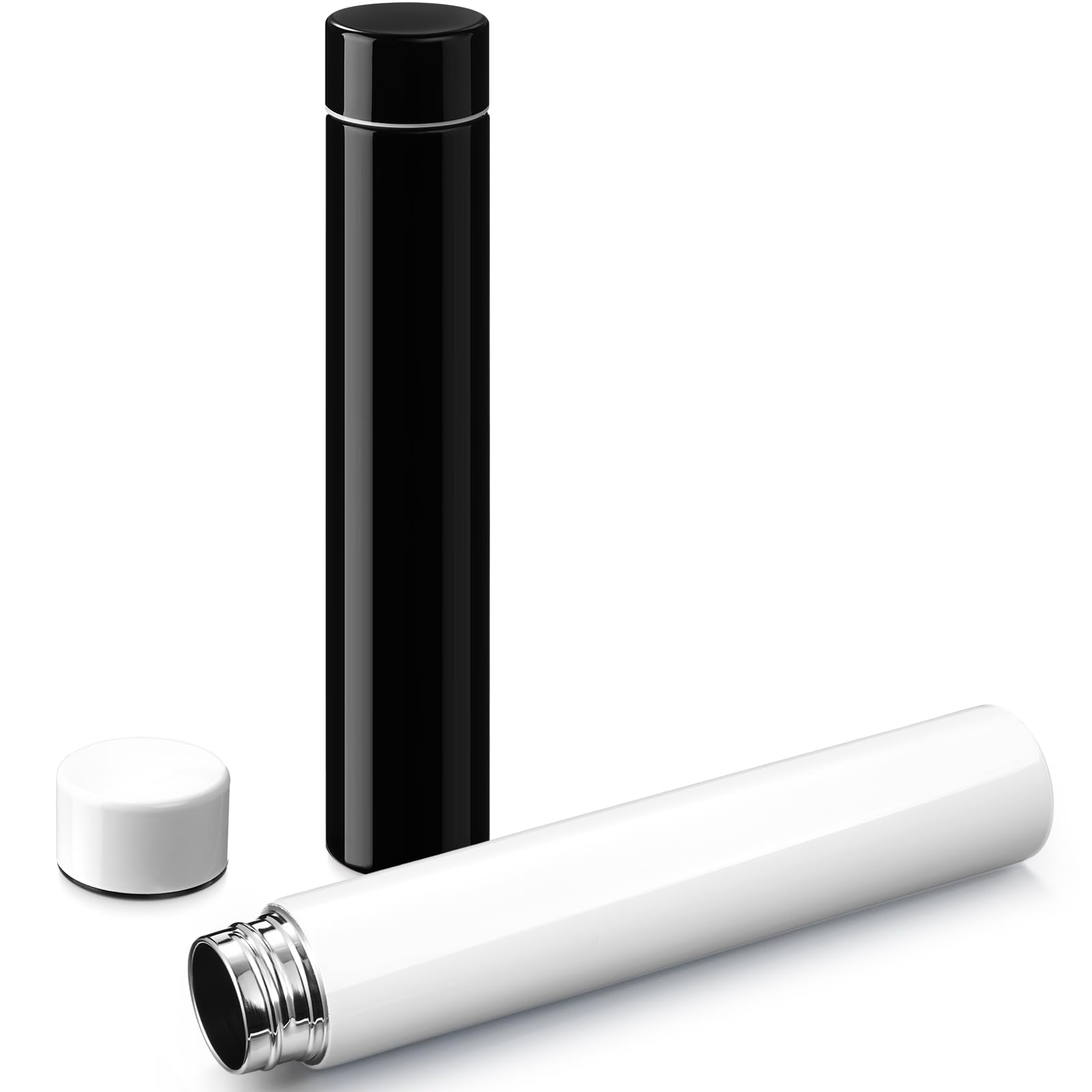 Vesici Slim Water Bottle 8.8 oz Small Stainless Steel Purse Compact Insulated Water Bottles Camping Travel Backpack Pocket Flask for Car Cold Coffee