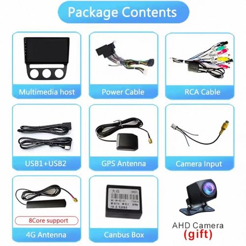 Navegador GPS coche VW Jetta 5 2005-2010 con Android Auto, WiFi y multimedia 6