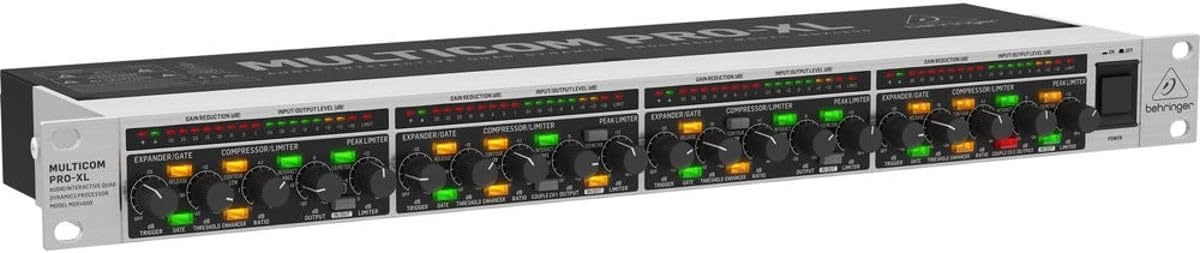 Behringer COMPOSER PRO-XL MDX4600 V2 Reference-Class 4 Channel Expander/Gate/Compressor/Peak Limiter with Dynamic Enhancer and Low Contour Filter