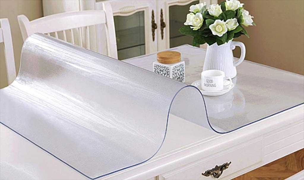 Living Room Accessories Clear Plastic Tablecloth Vinyl PVC Table Protector Waterproof Stain Resistant Easy Care Table Cover Suitable for Kitchen Tablecloth