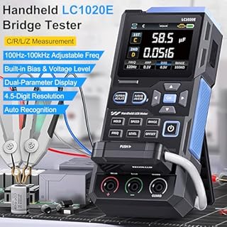 LC1020E Tester Digitale,LCR Meter Tester Digitale Portatile LCR Bridge Tester Condensatori Test di Capacità, Resistenza e Induttanza,Frequenza Regolabile da 100 Hz a 100 KHz, Blocco dati