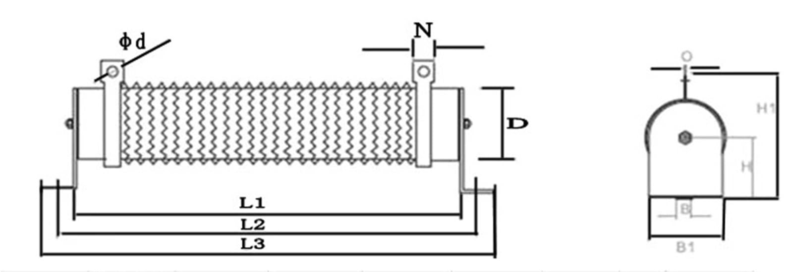 1PCS 4000W 5000W 6000W Resistenza al freno ondulato ad alta potenza 5 10 13 15 16 20 22 27.2 30 32 40 50 56 60 65 70 75 80 100 150Ohm(4000W 40 Ohm)