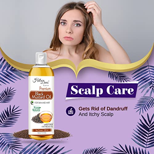 Image of Black Mustard Oil 200 ml Pure Unrefined Cold Pressed For Skin and Hair