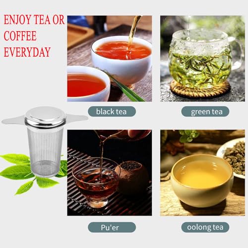 2PCS Stainless Steel Premium Tea & Coffee Strainer Infuser with Double Handles, Large Capacity Fine Mesh Strainer, Perfect for Loose Leaf Tea, Coffee Steeping in Cups and Teapots - Brewing Made Easy - Thumbnail 5
