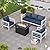 VONZOY Patio Furniture Set with Fire Pit Table, Aluminum Patio Furniture Set,Blue Outdoor Metal Sectional Sofa with Aluminum Fire Pit Table for Garden Backyard (Include Waterproof Cover)