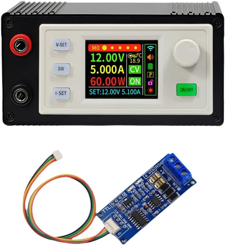 SK60S DC安定化電源+K485X DC降圧コンバーター 可変安定化電源 5A 60W ソーラー充電モジュール