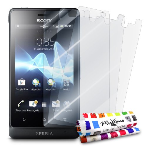 Protections Ecran pour SONY XPERIA GO / ST27, 3 Films [UltraClear][Transparents] + STYLET et CHIFFON MUZZANO® OFFERTS - La Protection écran ULTIME ET DURABLE pour votre SONY XPERIA GO / ST27