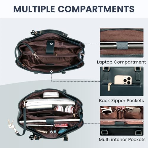 Image of LOVEVOOK Laptop Tote Bag for Women 15.6 Inch Waterproof Leather Computer Bags for Business Office Work Briefcase