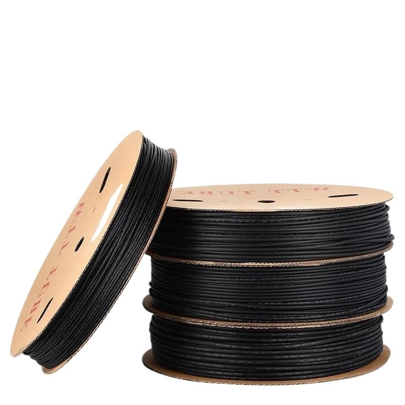 Spirale Cavi elettrici,Guaina Cavi Tubo termorestringente da 10/100 Metri, Diametro 2,4-6,4 mm, 3:1, Guaina for Cavo Termico in poliolefina isolata Nero/Rosso(Black,4.8MM_200M)