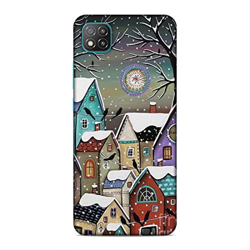Image of Printed Mobile Back Hard Case Cover for Xiaomi Poco C3 | Snowfall, Houses, Animated, Home Sweet Home -2186