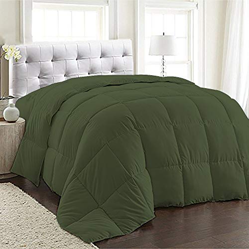 BedDecor 300 GSM Down Alternative Super Soft Premium Quality Microfiber Filling Comforter 600TC Solid 100% Egyptian Cotton (Sage,Queen)