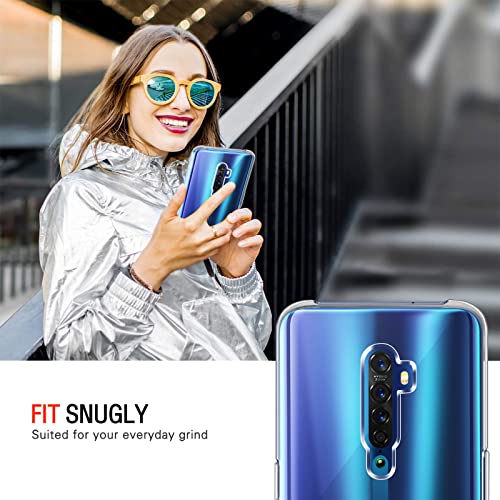 ivoler Funda para OPPO Reno2 / OPPO Reno 2, con 3 Piezas Cristal Templado, Transparente Suave TPU Silicona Carcasa Protectora Antigolpes Caso Delgada Anti-Choques Case