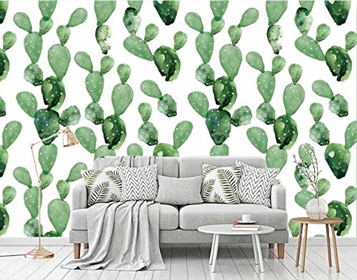 Carta da Parati 3D Cactus Pianta Disegnata a Mano