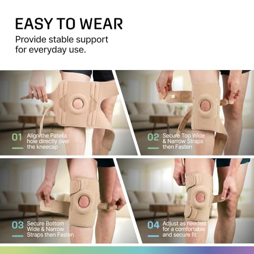 Image of Modvel Knee Brace with Side Stabilizers & Patella Gel Pads for Pain Relief and Joint Support Breathable, Non-Slip Compression Sleeve for Men & Women, Arthritis, Meniscus, ACL Recovery