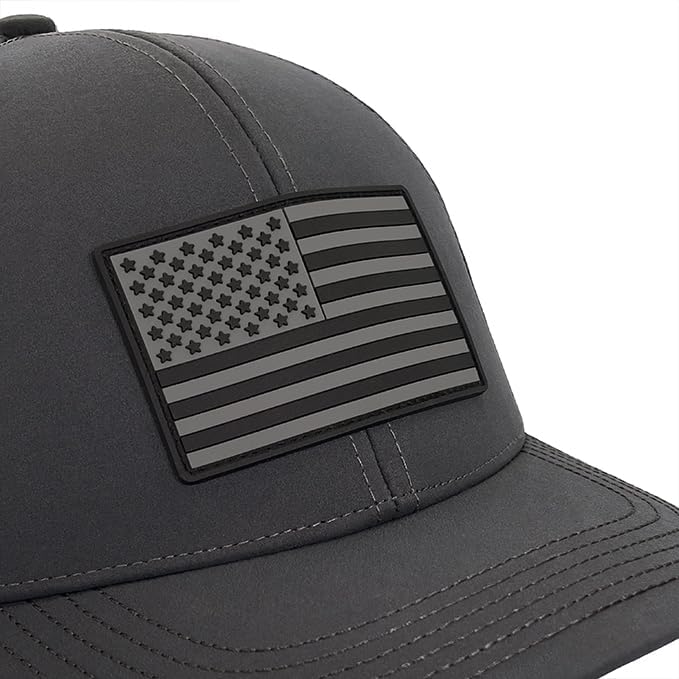 American Flag Hat, Curved Bill, Performance Snapback Hat, Water-Resistant Baseball Cap, Men & Women - Image 2