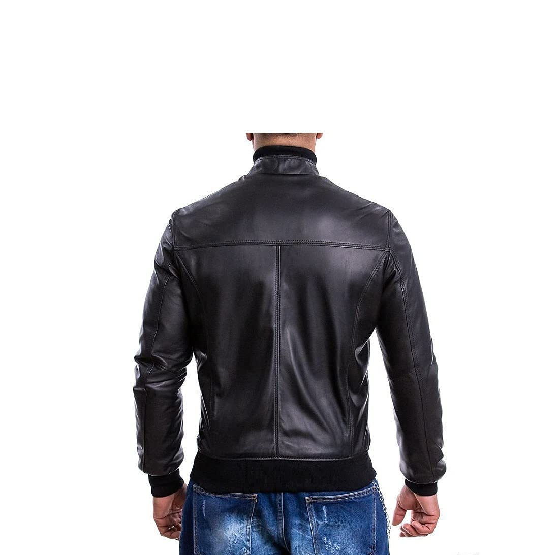 Pelletterie Borghese | Bomber Pelle Uomo Nero | Giacca Pelle | Giubbotto Pelle | Fodera Invernale | Giacca Moto | Vera Pelle | Made in Italy | BOMBER N