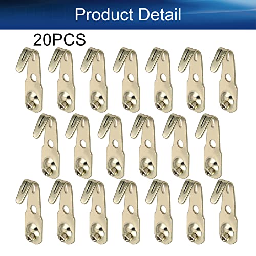 Image of Picture Hangers 0.8mm Thick Picture Hooks with Nails Professional Picture Hanging Kit, for Office Pictures House Decoration Clock Wall Mounting Brass Tone 20pcs