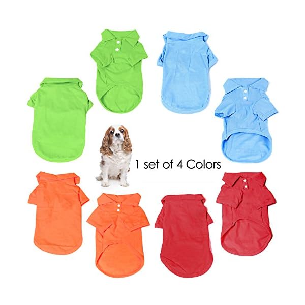 Kingmas 4 pack dog shirts pet puppy t-shirt clothes outfit apparel coats tops - image 5