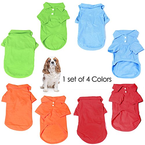 Kingmas 4 pack dog shirts pet puppy t-shirt clothes outfit apparel coats tops 4 Kingmas 4 pack dog shirts pet puppy t-shirt clothes outfit apparel coats tops - image 5