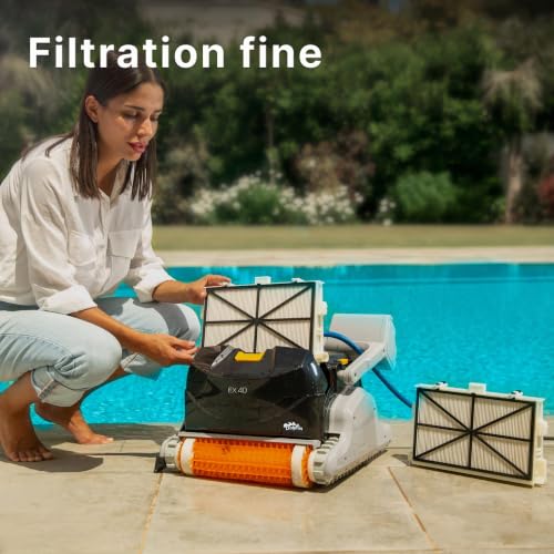 Woman cleaning Dolphin EX40 filter