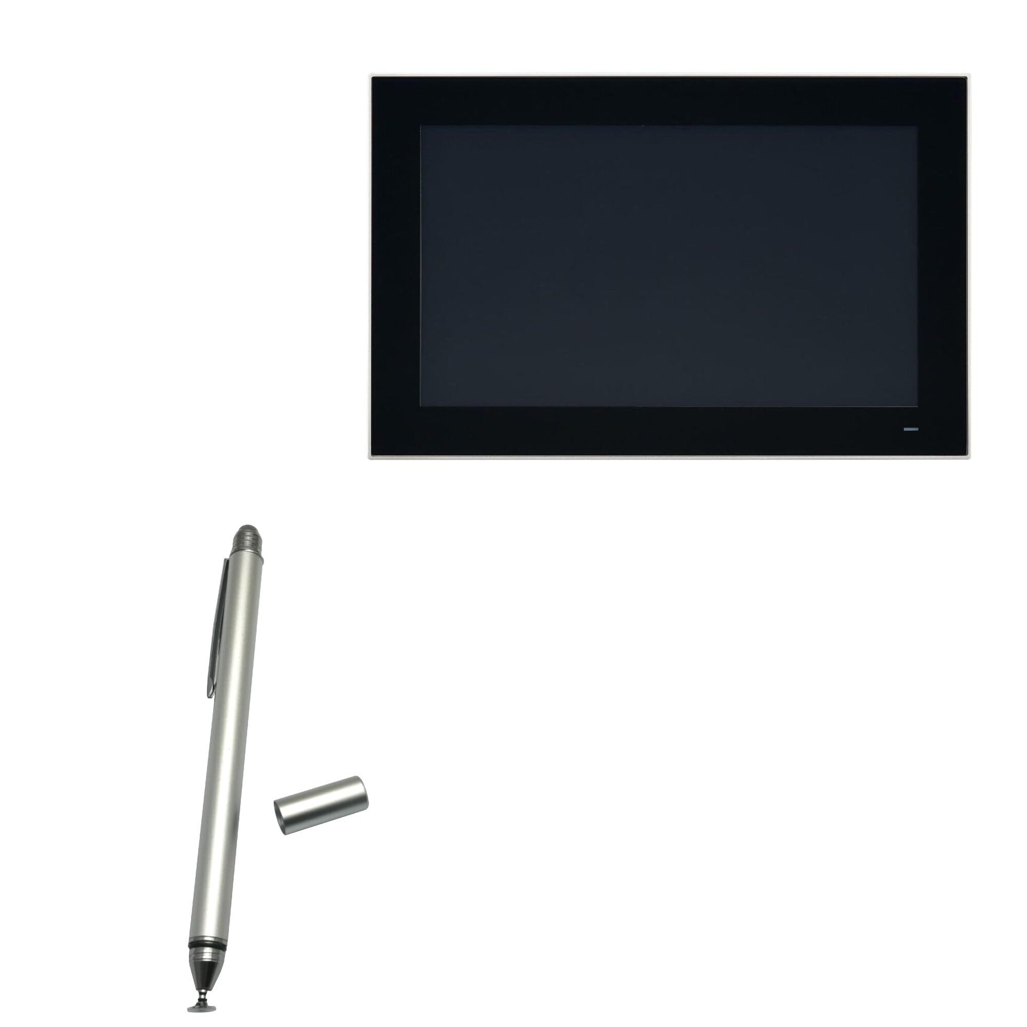 BoxWave Stylus Pen Compatible with Advantech PPC-3150SW - DualTip Capacitive Stylus, Fiber Tip Disc Tip Capacitive Stylus Pen - Metallic Silver