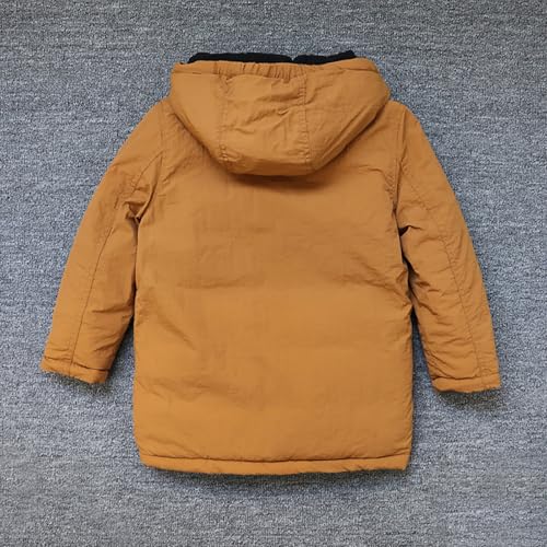 Toddler Boys Heavyweight Windproof Outwear with Hood Sherpa Lined Hooded Puffer Jacket Thicken Warm Padded Coats4