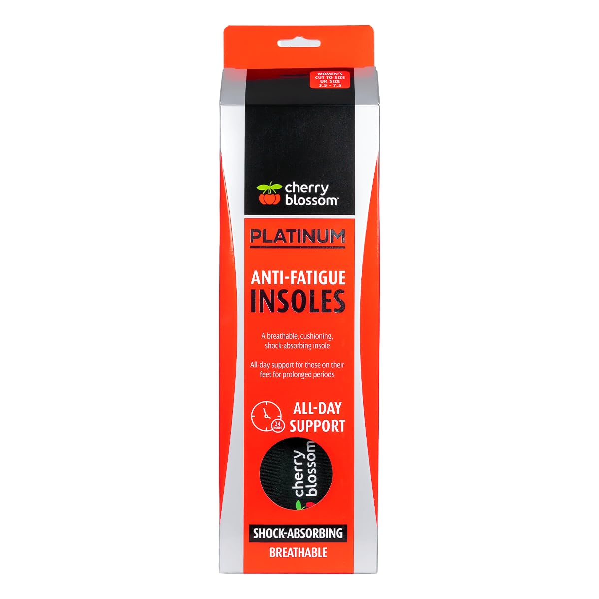 Cherry Blossom Anti-Fatigue Insoles | Women's UK Size 3.5-7.5 | Cut-to-Size, Shock-Absorbing Gel Insoles Providing All-Day Support