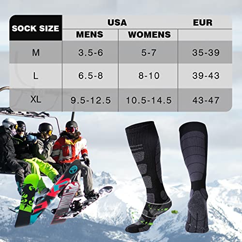 Ski Socks Merino Wool Thermal Knee High Winter Snowboard Sport Socks Men Women, Hunting X-Large #TOP3