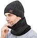 DGHJK Bonnet d'hiver, Bonnet en Tricot Chaud d'hiver pour Hommes en Plein air, Ensemble de bavettes en Peluche épaissir en Plein air
