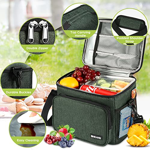 Insulated Lunch Bag Reusable Lunch Box For Men/Women, Lunch Cooler Bag Leakproof Lunch Box With Adjustable Shoulder Strap (Retro Green) #TOP3