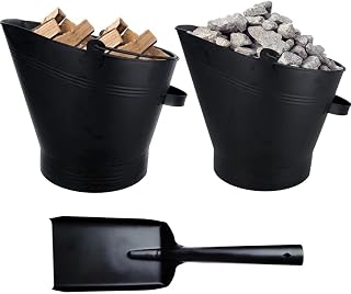 COAL BUCKET AND SHOVEL SET WATERLOO CHARCOAL ASH LOG SCUTTLE HOD FIRESIDE STEEL