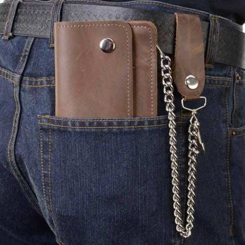 Milwaukee Leather Men's Genuine Leather Bi-Fold Biker Wallets w/Anti-Theft Stainless Steel Chain - 6 Inch2
