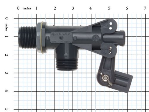 Kerick Valve PT100SS PVC Float Valve, Tank Mount, 60 gpm at 60 psi, 1" NPT Male