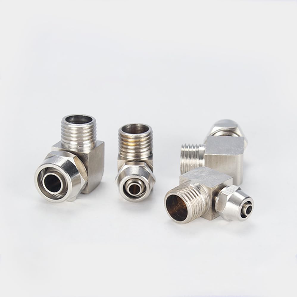 Tool Part For Twist Fit 4/6/8/10/12mm OD Hose X M5 1/8 1/4 3/8 1/2 BSP Male Elbow Pneumatic Quick Screw Air Fitting - (Color: 6mm / Specification: M5x0.75mm)