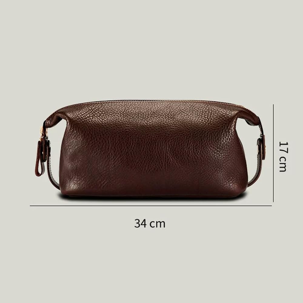 Neceser para Hombre, Neceser de Viaje de Piel Personalizado para Hombre, Neceser Grande de Viaje para baño y Afeitado, Neceser Grande de Viaje para cosméticos a Prueba d