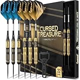 IgnatGames Steel Tip Dart Set - Brass Barrels with Tempered Steel Points, Aluminum...