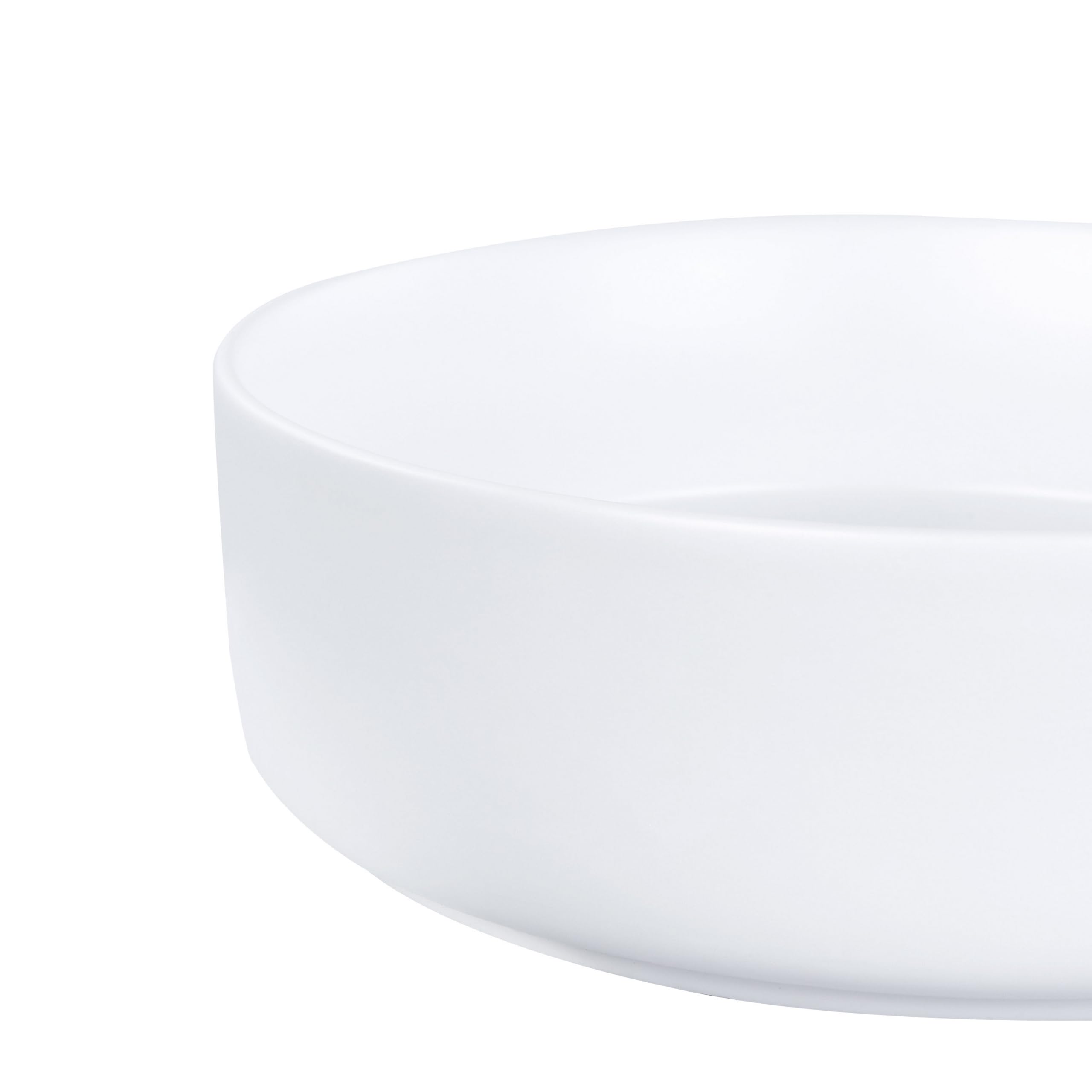 Umywalka łazienkowa nablatowa ceramiczna matowa okrągła 36 cm złamana biel Cirat