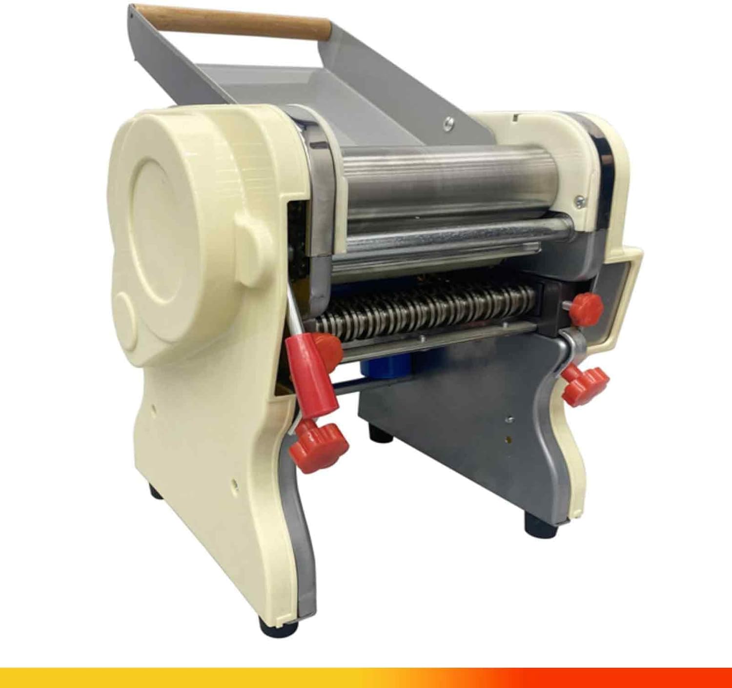 110V Electric Pasta Press Maker, 550W Stainless Steel Electric Noodle Machine, 3mm and 9mm Wide Knife, Household or Commercial Noodle Maker, Adjustable Width