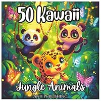 50 Kawaii Jungle Animals: Fun Animal Coloring Book For Kids: Adorable Creatures to Color and Love – A Wonderful Adventure Through the Jungle! B0F6D6ZBS7 Book Cover