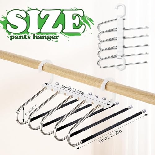 Image of 5 in 1 Stainless Steel Foldable Hanger for Clothes Hanging | Space Saving Multi-Layer Clothes Organizer for Pants, Shirts, Sarees & Towels | Heavy Duty Rust-Resistant Wardrobe Hanger (Pack of 1)