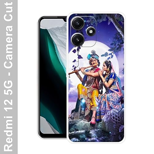 Image of Looy Mobile Cover for Xiaomi Redmi 12 5G Mobile Back Cover - Radha Krishna